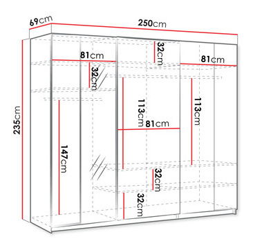 Šatní skříň Linordia Maxi MX6 (bílá)