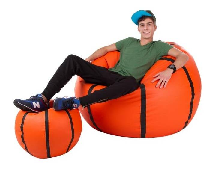 Set sedacích vaků Basketbal XXXL + L (oranžová + černá)