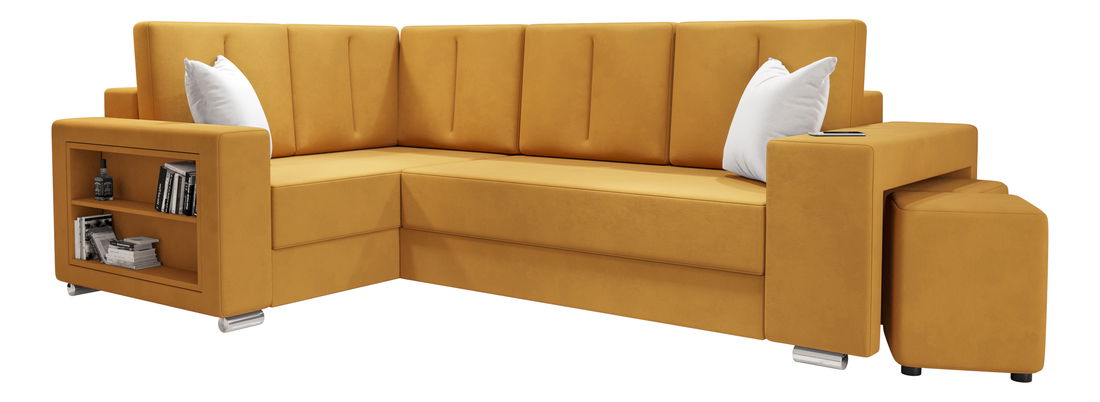 Rohová sedací souprava Lush (žlutá) (L)