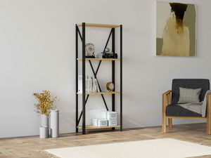 Regál Mikima 1 (dub safírový + černá)