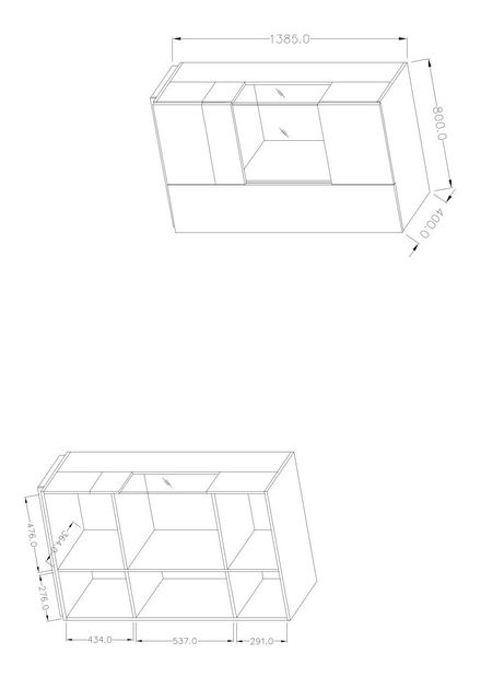 Vitrína Stacey Typ 42 (dub + bílý vysoký lesk)