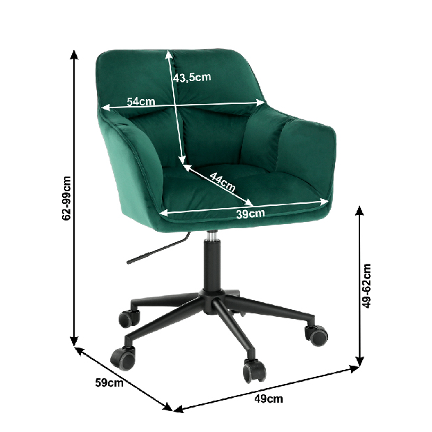 Moderní kancelářské křeslo Harra (smaragdová)