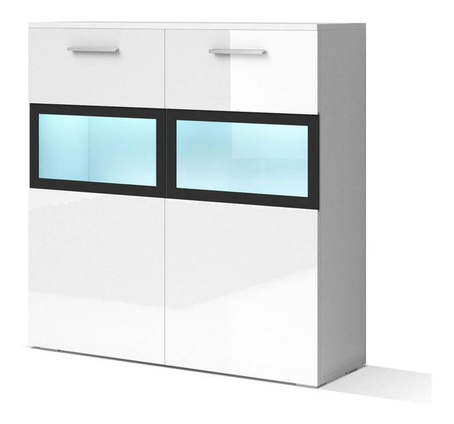 Vitrína Sapphire Typ 45 (bílá + bílý lesk)