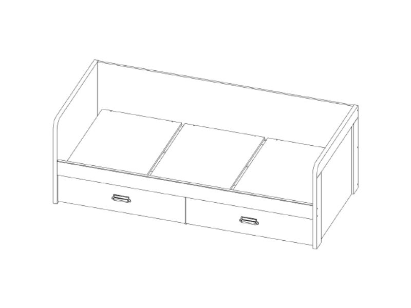 Jednolůžková postel 90 cm Danica (madura + dub wellington) (s roštem)