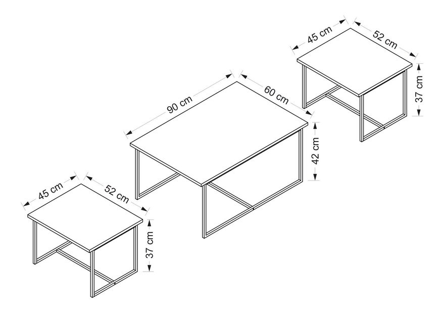 Set konferenčních stolků Lavenda (Ořech)