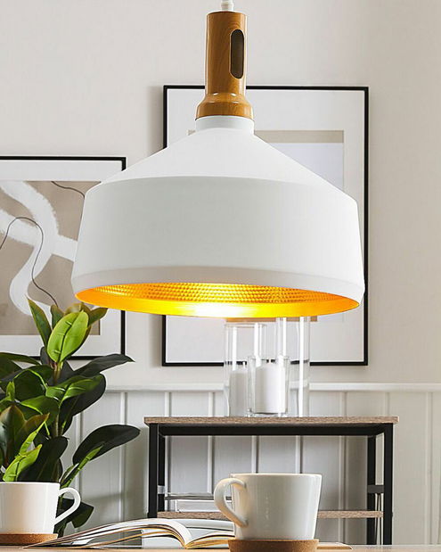 Závěsná lampa Seoul (bílo-zlatá)