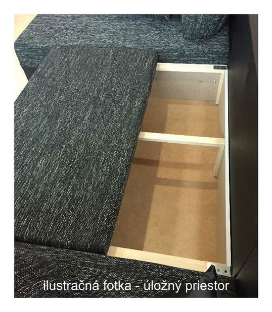 Rohová sedací souprava U Sergio černá + tmavošedá (P)