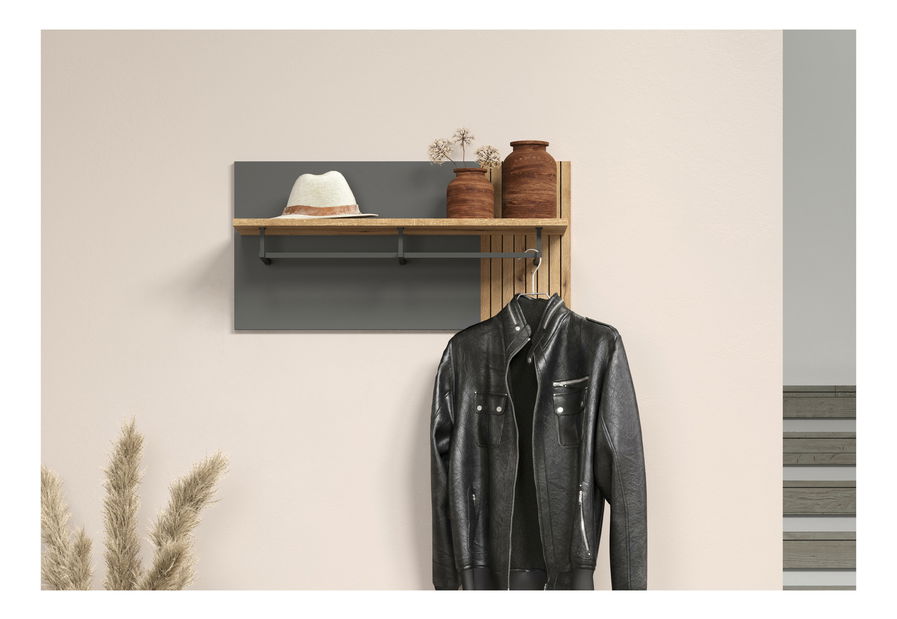 Věšákový panel Esferas (grafit + dub evoke)