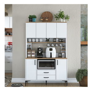 Policová skříň Jenaretta 168 (bílá + ořech)