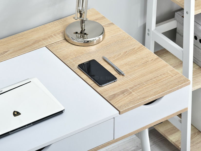 PC stolek Baiden (dub + bílá)