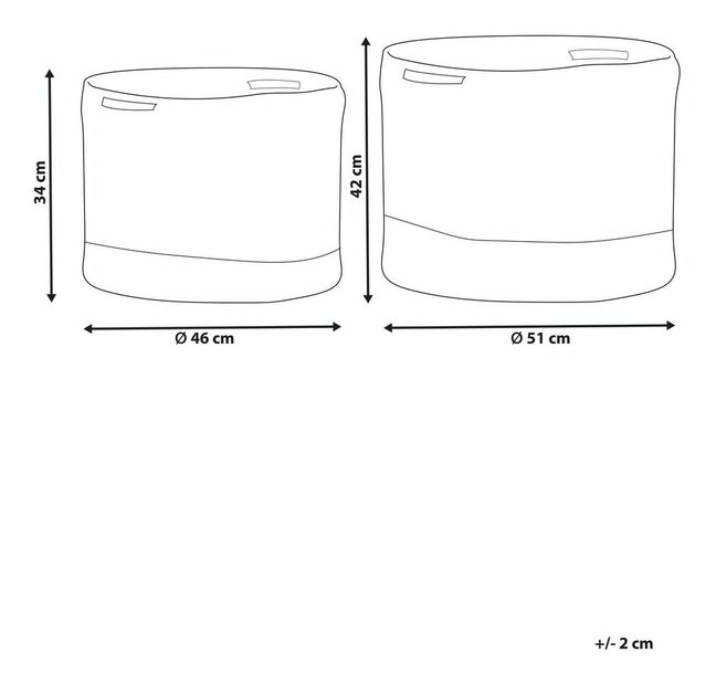 Set 2 ks košíků Kahza (bílá)