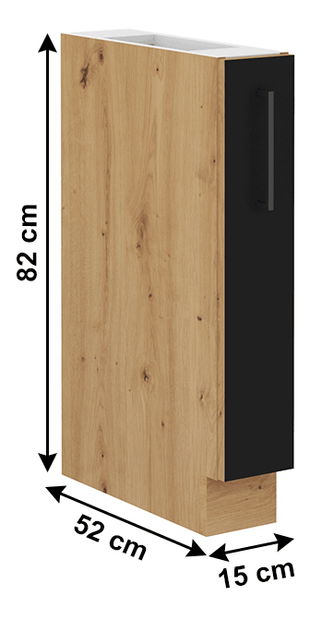Dolní kuchyňská skříňka Meriel 15 D CARGO (černá + dub artisan)