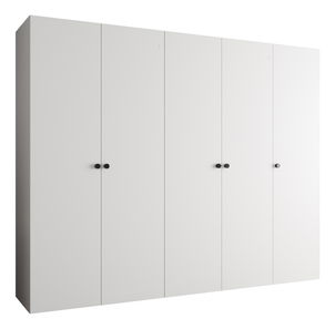 Šatní skříň 250 cm Parna 1 (bílá + černá)