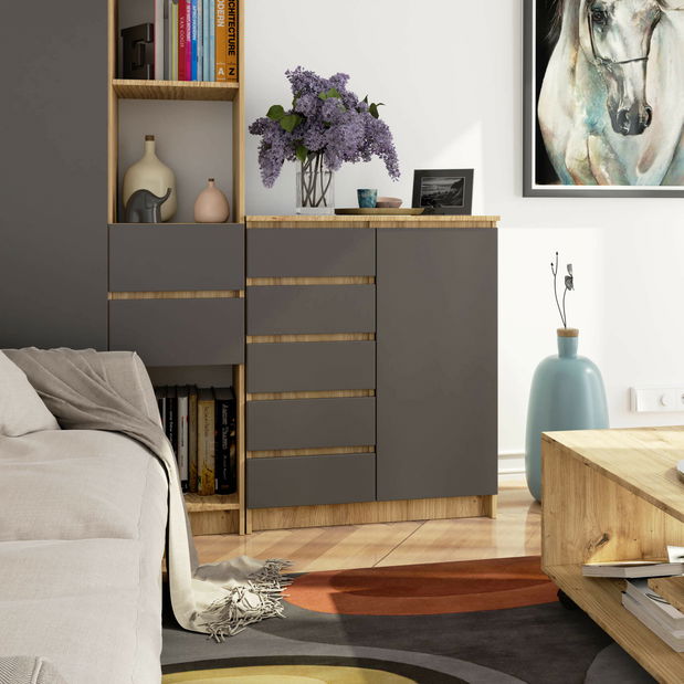Komoda Kirmair (dub + grafit)