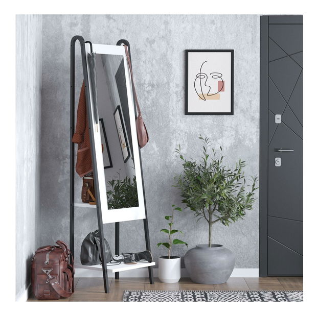 Stojanové zrcadlo Aliex (bílá + černá)