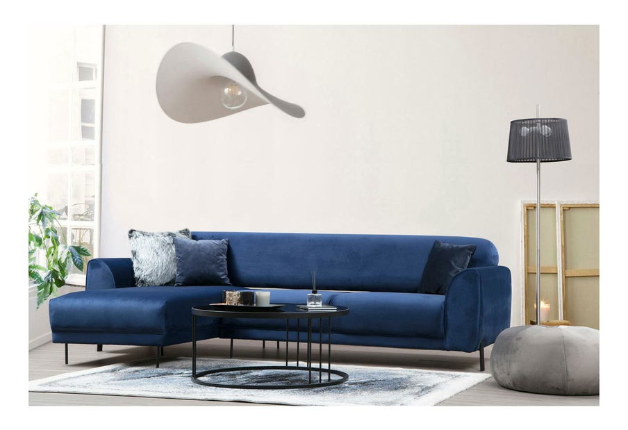 Rohová sedačka Imagetta (L) (námořnická modrá + černá)