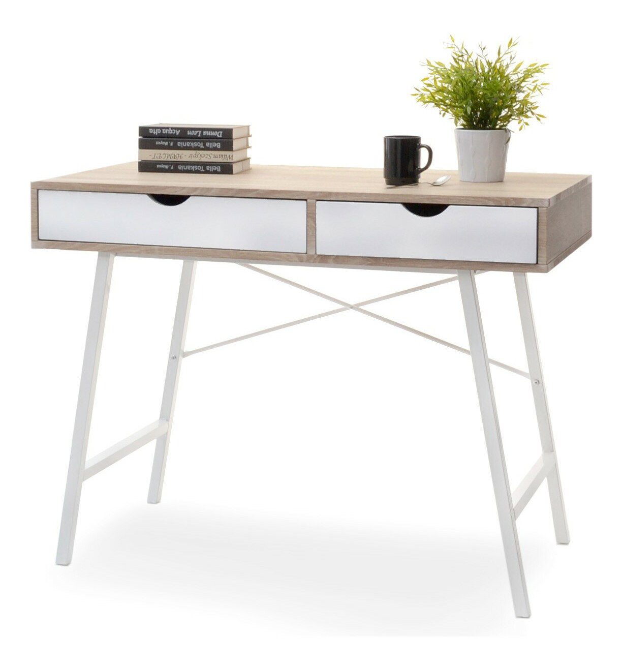 PC stolek Fallon (dub + bílá)