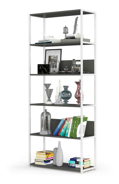 Regál Loriana V (bílá + šedá)