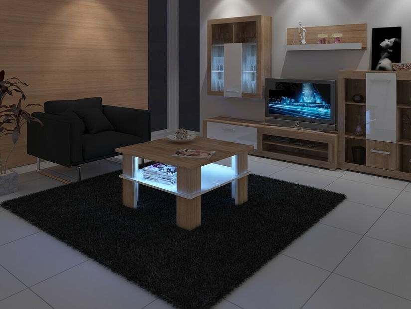 Konferenční stolek Fernhill 1 (sonoma světlá + lesk bílý)