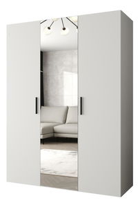 Šatní skříň 150 cm Borry 2 (bílá + černá)