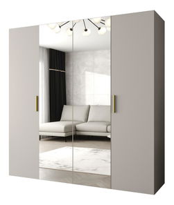 Šatní skříň 200 cm Borry 2 (kašmír + zlatá)