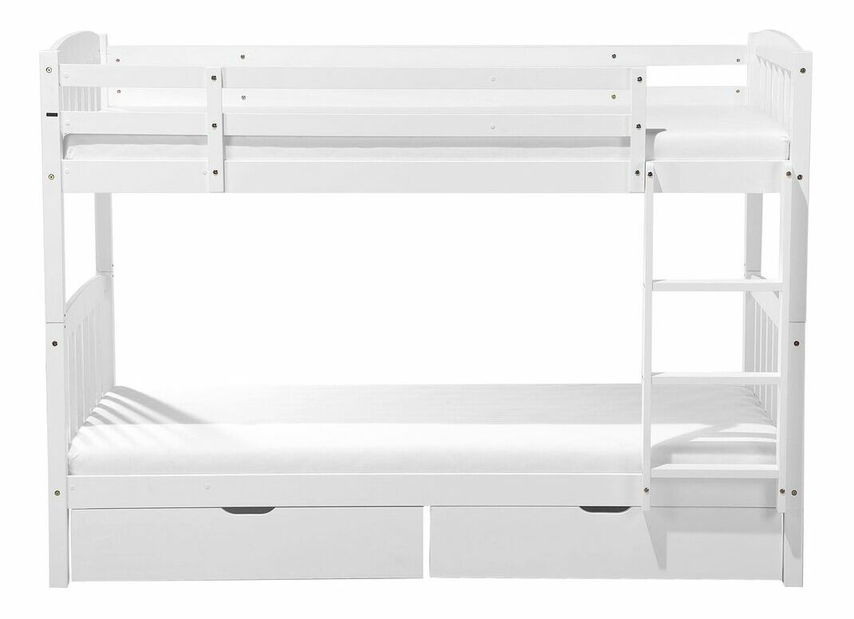 Patrová postel 90 cm REWIND (bílá) (s roštem a úl. prostorem)