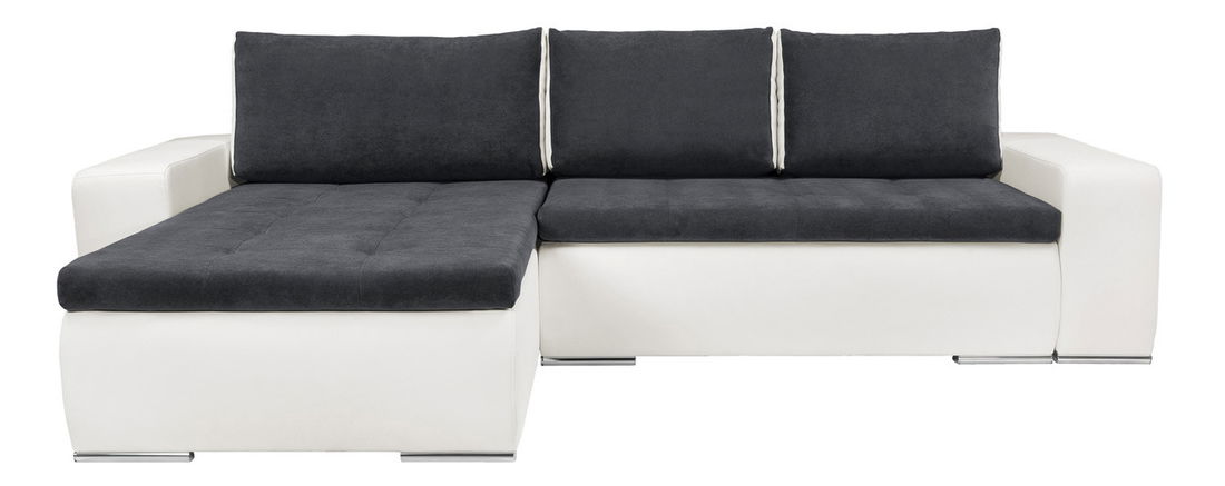 Rohová sedací souprava BRW Marina II Lux 3DL.URC bílá/modrošedá (L)