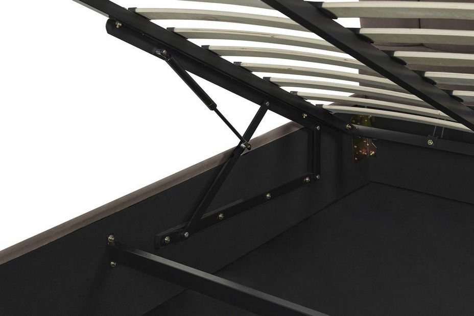 Manželská postel 160 cm Valhala (béžová) (s roštem a úložným prostorem)