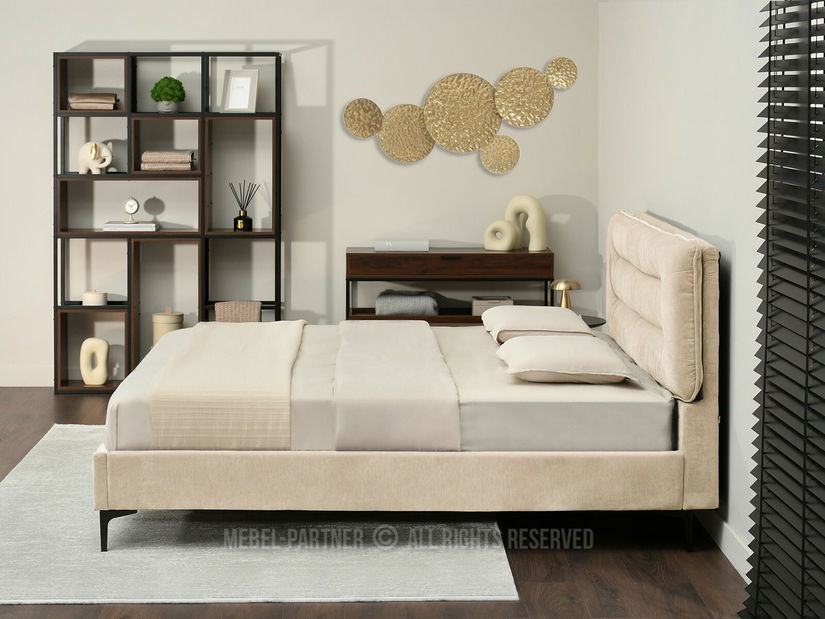 Manželská postel 160 cm Creame 160 (béžová + černá)