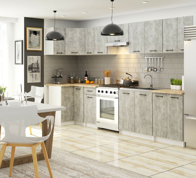 Horní kuchyňská skříňka Ozara W30 H581 (bílá + beton)