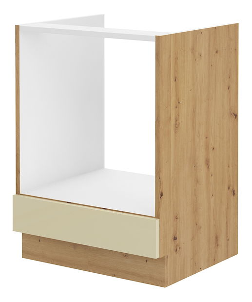 Dolní kuchyňská skříňka Arryn 60 D GAZ BB (dub artisan + lesk krémový)