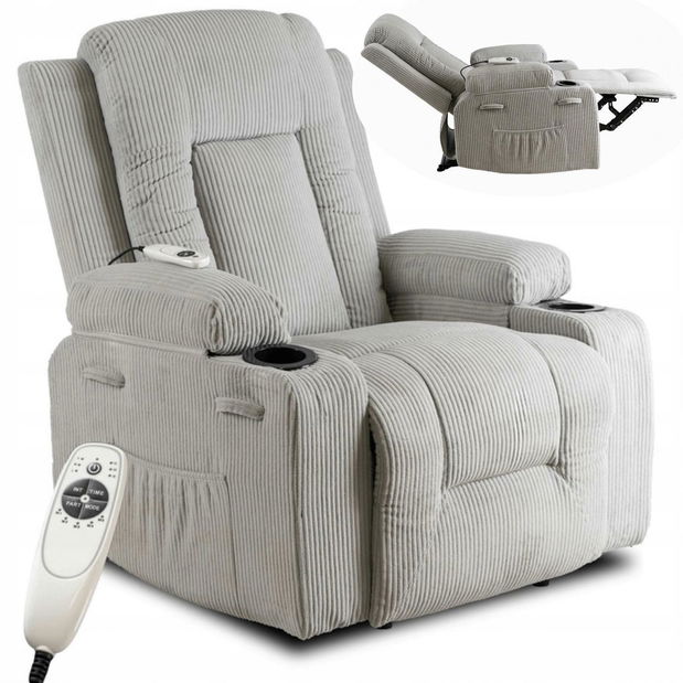 Masážní křeslo Banesto (světle šedá)