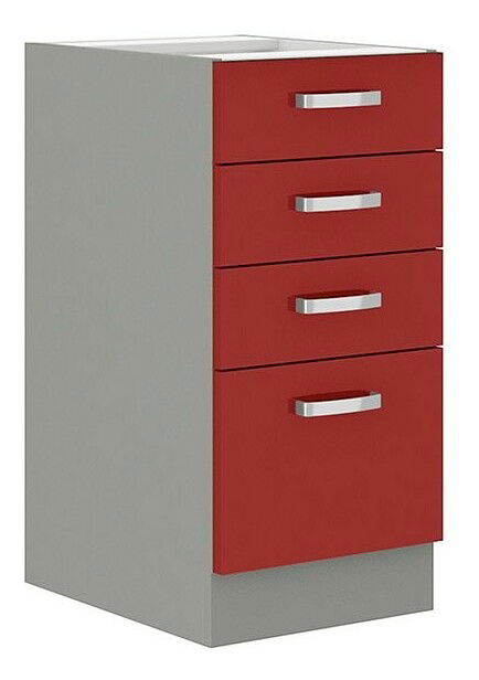 Dolní kuchyňská skříňka se zásuvkami Metaluna 40 D 4S BB (šedá + lesk šedý)