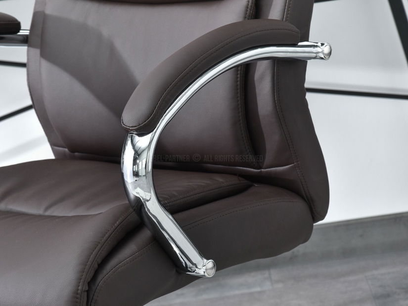 Křeslo Luxus (hnědá + chromová)