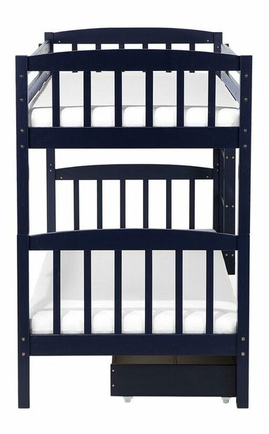 Patrová postel 90 cm REWIND (tmavě modrá) (s roštem a úl. prostorem)