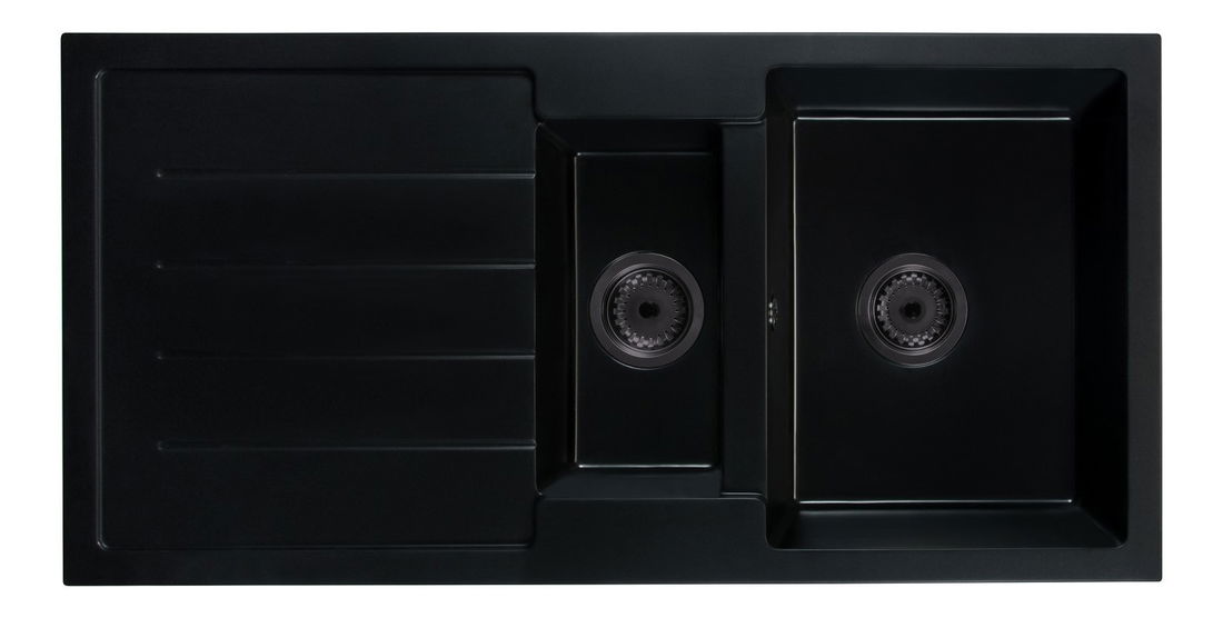Kuchyňský dřez Yuxur (černá) (se 3 otvory pro baterii) (L)