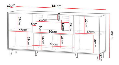 Komoda Saphina (bílá + černá)