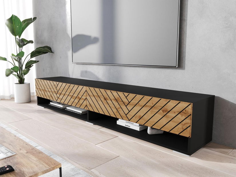 TV skříňka/stolek Aldesia 180 (grafit + dub wotan)