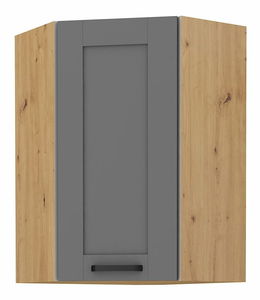 Horní rohová kuchyňská skříňka Lucid 58 x 58 GN 90 1F (dub artisan + dustgrey)