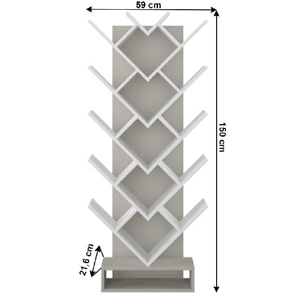 Regál Grisel (šedá + bílá)