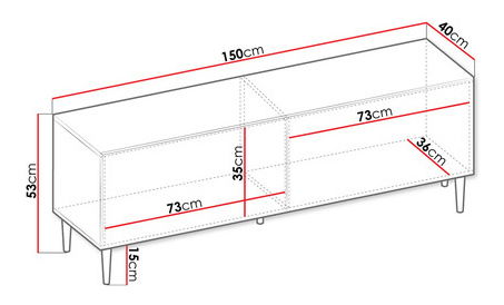 TV stolek/skříňka 150 Sorleto 2K (bílá) *výprodej