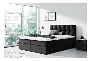 Jednolůžková boxspring postel Maddox (120x200) (ekokůže Soft 011 (černá))