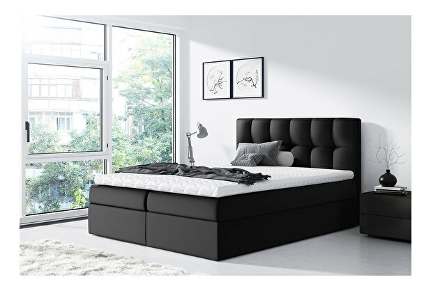 Boxspring postel Maddox (120x200) (ekokůže Soft 011 (černá))