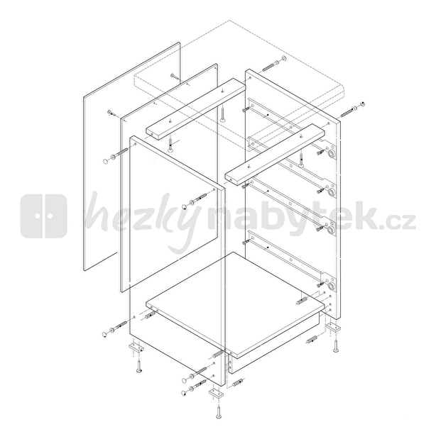 Spodní kuchyňská skříňka, zásuvková Lenka New D-40 S4