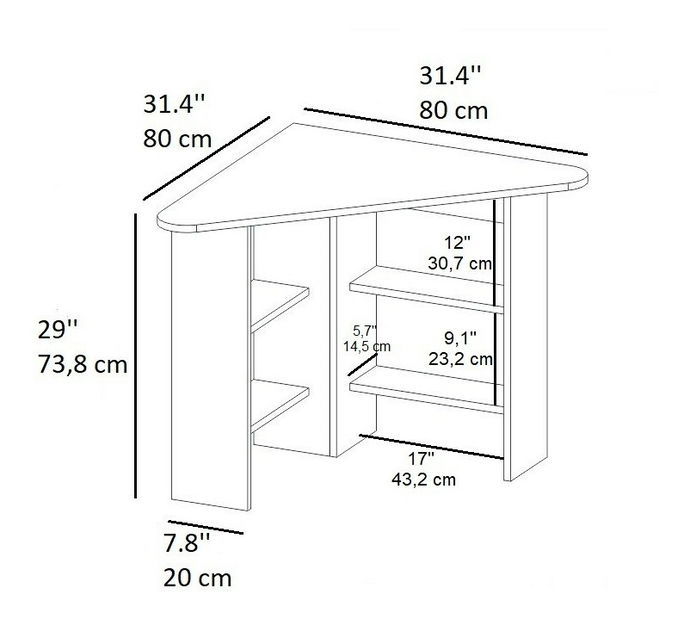 PC stolek Cevendish (Antracit)