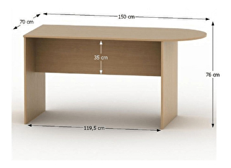 Zasedací stůl s obloukem 150 Asistant 2 022 (buk)
