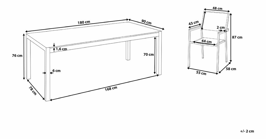Zahradní jídelní sada Grosso (béžová) (6 béžových židlí)