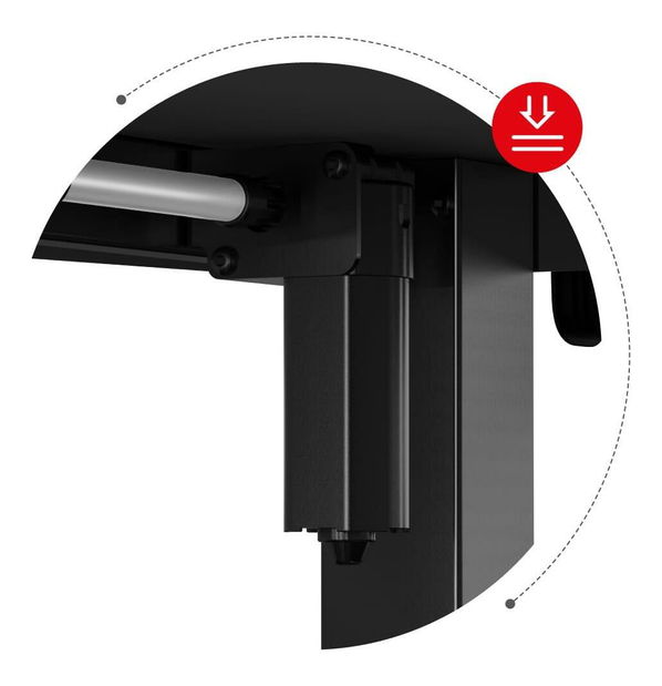 Elektricky nastavitelný Rohový PC stolek Hyperion 9.5 (černá)