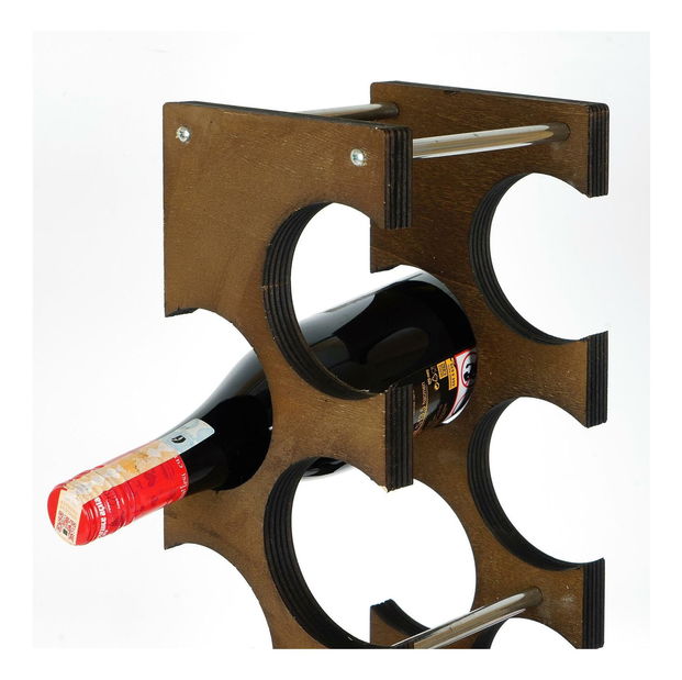 Dekorativní stojan na víno Vanute 6 (ořech)