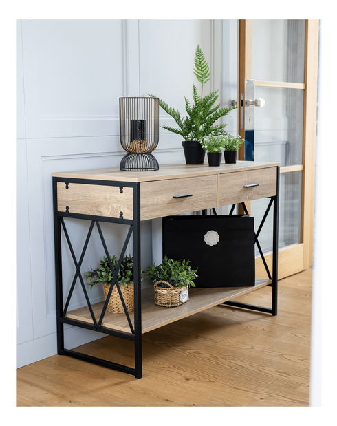 Konzolový stolek Nevada (dub + černá)
